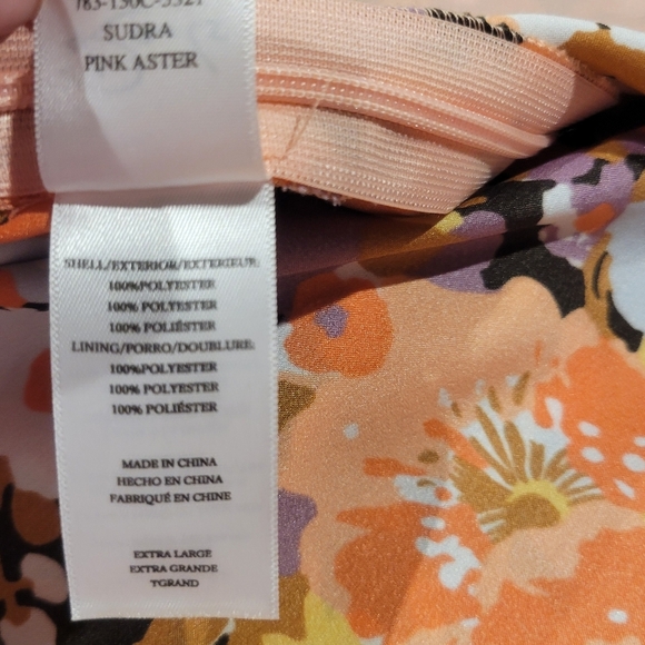 Rails Size XL Sudra Pink Aster Floral Midi Dress Adjustable Straps - Picture 6 of 6